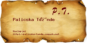 Palicska Tünde névjegykártya